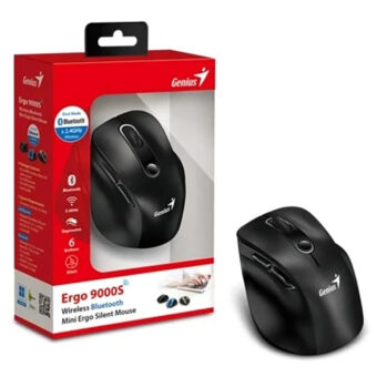 GENIUS Ergo 9000S Black USB Bežični crni miš