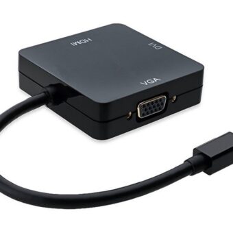 E-GREEN Mini DisplayPort - HDMI + DVI-I Dual Link + VGA D-Sub crni