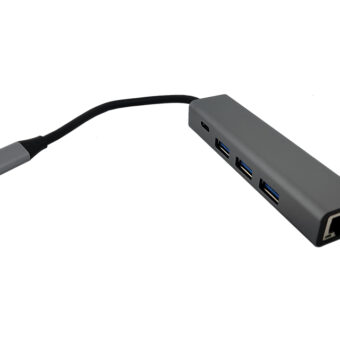 FAST ASIA Adapter-konvertor TIP C na 3xUSB 3.0+TIP C+RJ45