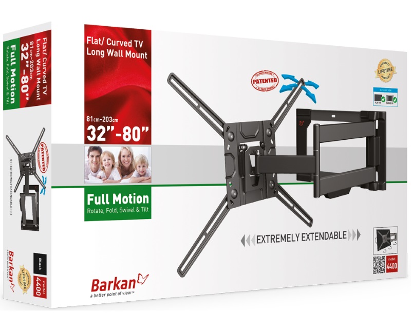 BARKAN 4400.B LCD TV zglobni zidni nosač do 86 inča za ravne i zakrivljene televizore - Slika 3