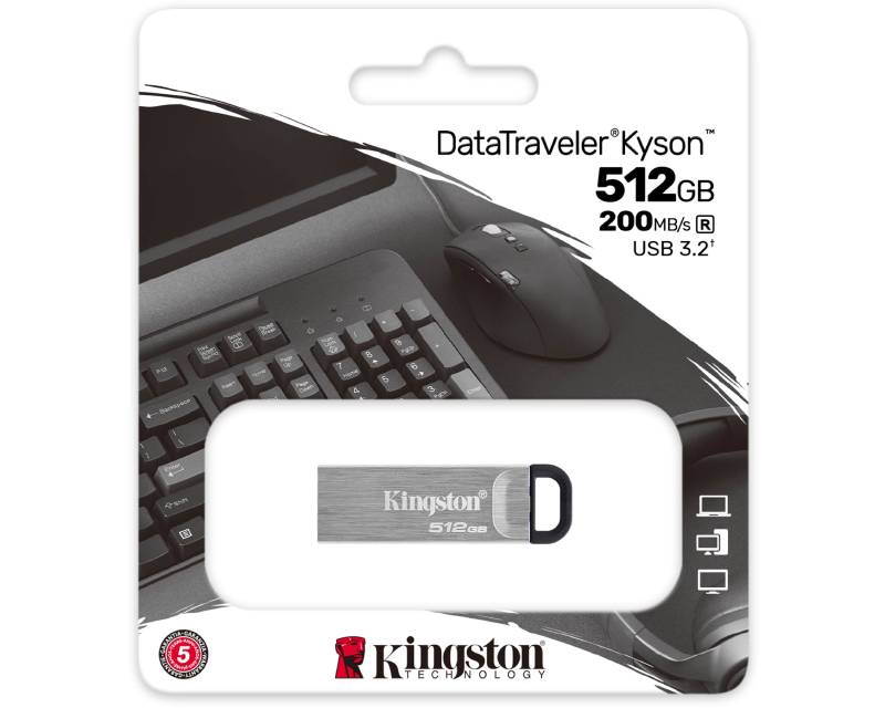KINGSTON 512GB DataTraveler Kyson USB 3.2 flash DTKN/512GB sivi - Slika 3