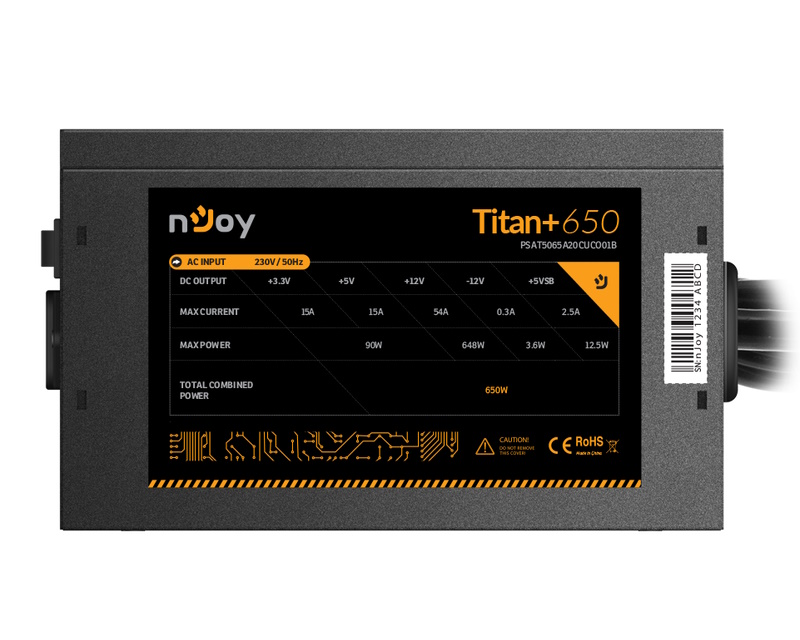 NJOY Titan+ 650 650W napajanje (PSAT5065A20CUCO01B) - Slika 3