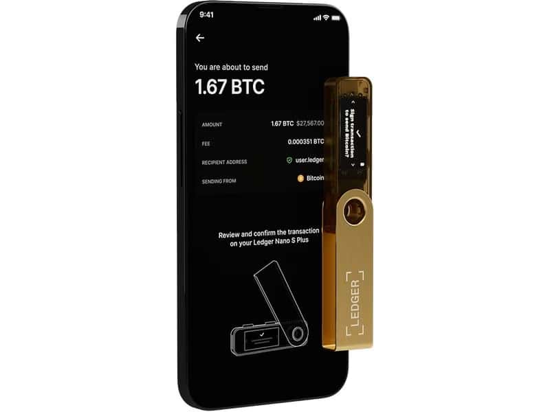 Kripto novčanik Ledger Nano S Plus - Zlatni - Slika 4