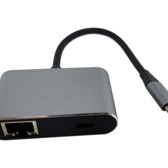 FAST ASIA Adapter-konvertor TIP C na 2xUSB 3.0+TIP C+RJ45