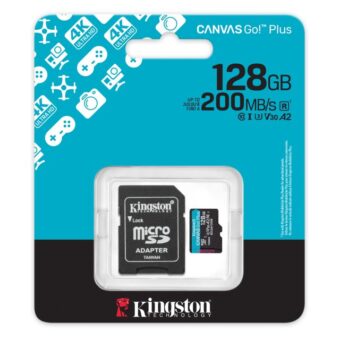 KINGSTON Memorijska kartica U3 V30 microSDXC 128GB Canvas Go Plus 200MB/s A2 + adapter SDCG4/128GB