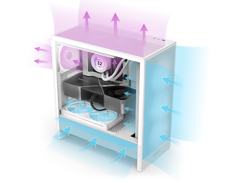 NZXT H5 Flow RGB Gaming kućište crno (CC-H52FB-R1) - Slika 6