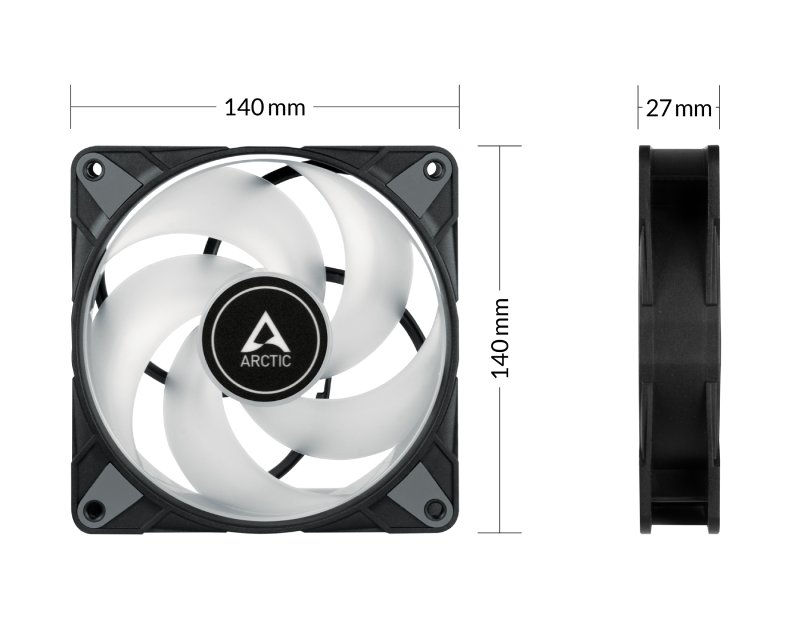 ARCTIC P14 PWM PST A-RGB 140mm ventilator crni (ACFAN00239A) - Slika 10