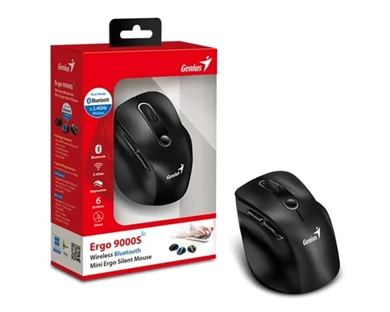 GENIUS Ergo 9000S Black USB Bežični crni miš - Slika 10