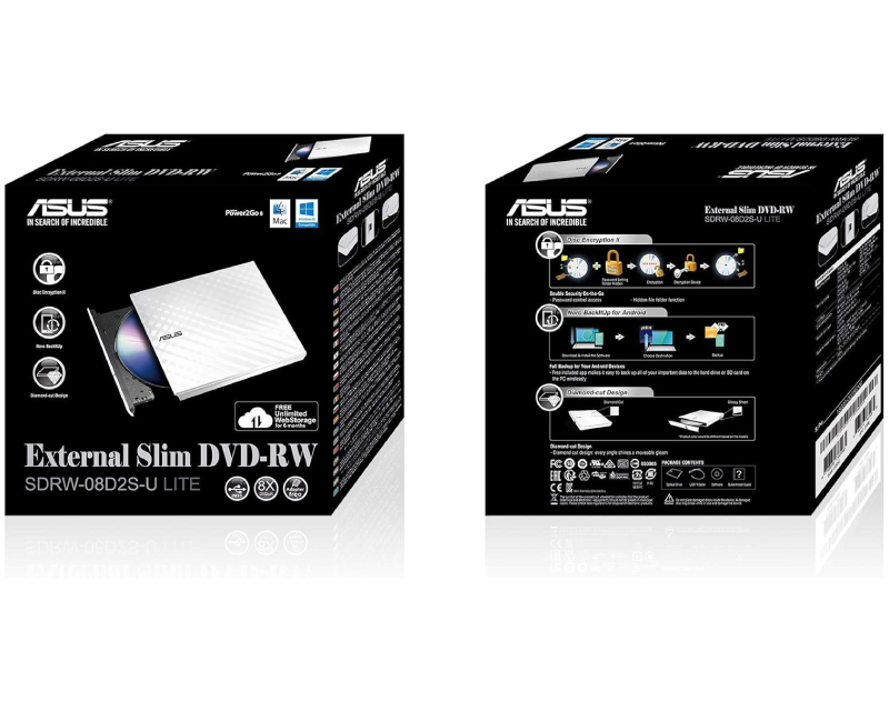 ASUS SDRW-08D2S-U LITE DVD±RW USB eksterni rezač beli - Slika 15