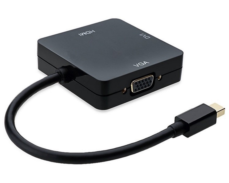 E-GREEN Mini DisplayPort - HDMI + DVI-I Dual Link + VGA D-Sub crni - Slika 5