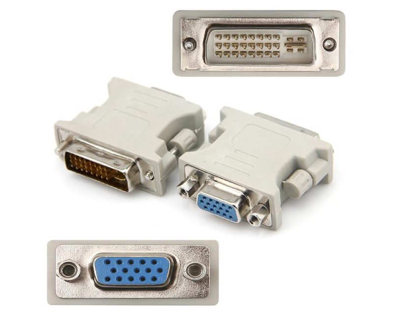 E-GREEN Adapter DVI-I (24+5) Dual Link (M) - VGA D-sub (F) beli - Slika 5