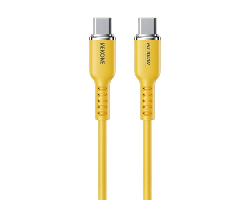 WEKOME WDC-11 Kabl 3.1 USB tip C M/M 1.2m, za Super brzo punjenje 100W/480Mbps, Silicon Soft, žuti - Slika 3