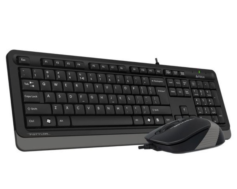 A4 TECH F1010 FSTYLER USB US siva tastatura + USB sivi miš - Slika 7