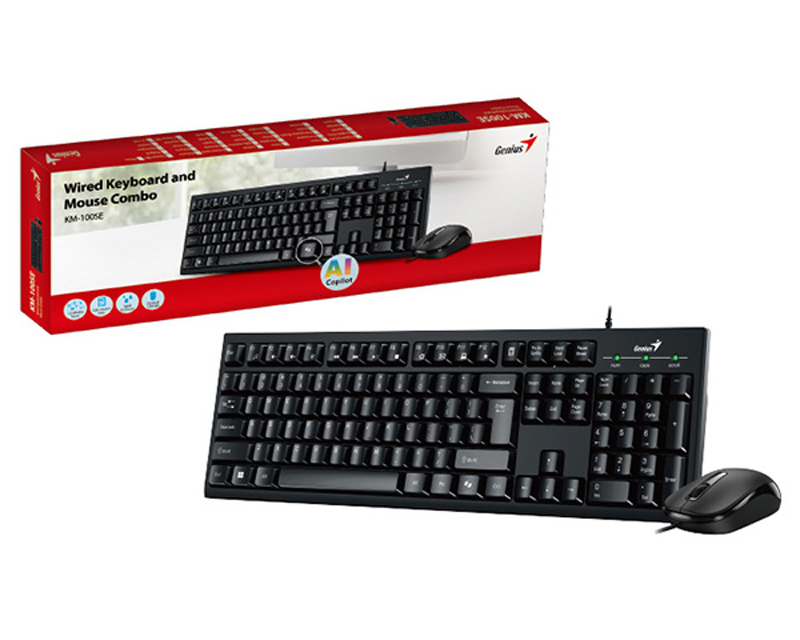GENIUS KM-100SE USB YU crna tastatura+ USB crni miš - Slika 7