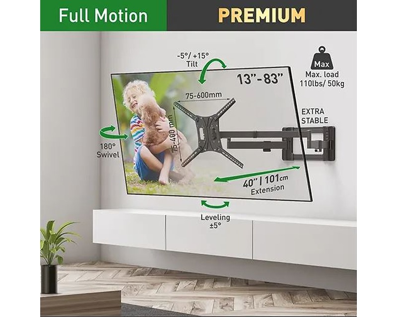 BARKAN BM464XL LCD TV zglobni zidni nosač od 13 do 86 inča - Slika 6