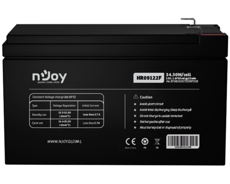 NJOY HR09122F baterija za UPS 12V 38.31W/cell (BTVACIUOCTD2FBT01B) - Slika 3