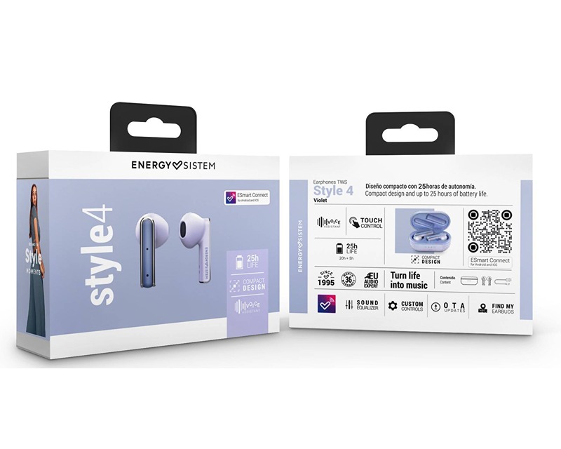 ENERGY SISTEM Style 4 Violet True Wireless slušalice ljubičaste (M45349) - Slika 6