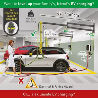 BARKAN EV160WM zidni zglobni nosač kabla za punjenje električnih vozila 160cm