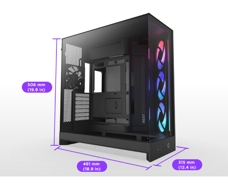 NZXT H9 Flow RGB Gaming kućište crno (CM-H92FB-R1) - Slika 3