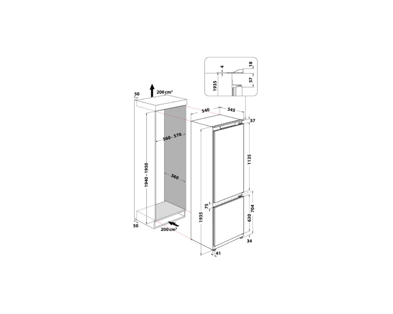 WHIRLPOOL WHC20D031B1 ugradni frižider - Slika 2