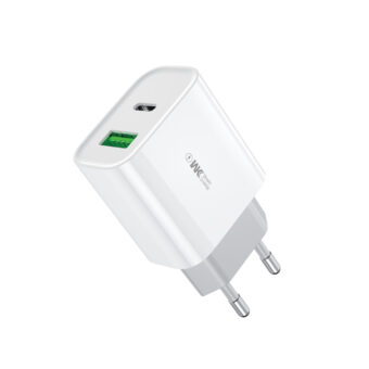 WEKOME WP-U53 Superbrzi Strujni GaN punjač, 2-porta USB (3.0 i PD-tipC) 33W, beli