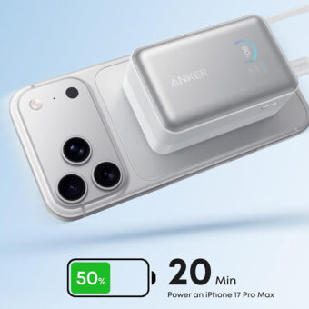 ANKER Nano 10000mAh, 45W, sa ugrađenim USB-C kablom na izvlačenje, Power Bank beli