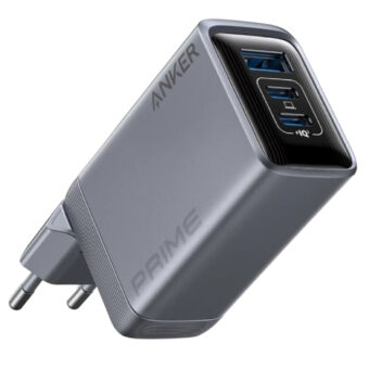 ANKER Prime 100W GaN zidni brzi punjač, 3-porta (2x USB-C i 1x USB-A) srebrni
