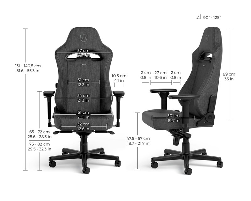 NOBLECHAIRS HERO ST TX Gaming stolica antracit - Slika 3