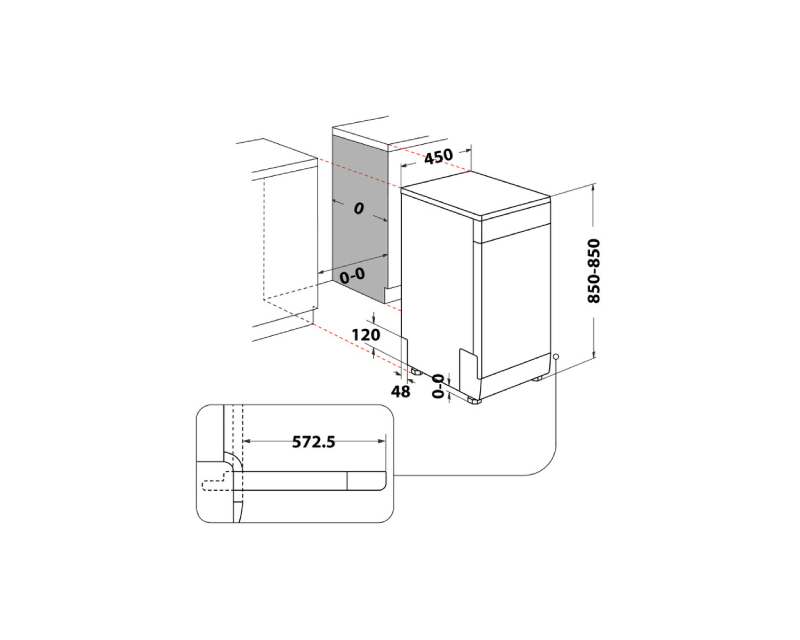 WHIRLPOOL WH6FB10BS7A0X mašina za pranje sudova - 45cm - Slika 2