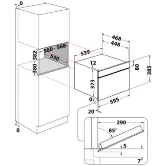 WHIRLPOOL WMD7O4TB ugradna mikrotalasna rerna