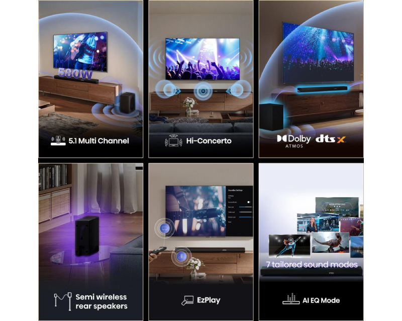 HISENSE AX5100Q Dolby Atmos soundbar sa bežičnim subwooferom crni - Slika 3