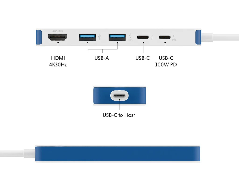 TARGUS HyperDrive Flex 5 Port USB-C Hub beli (HD4101BUGL) - Slika 3