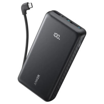 ANKER Zolo 20000mAh, 22.5W, sa ugrađenim USB-C kablom, Power Bank crni