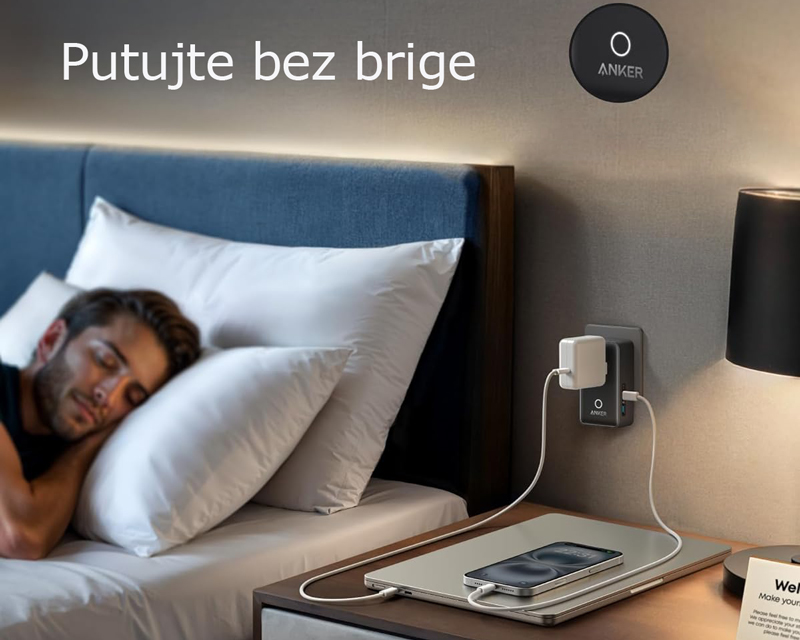 ANKER Nano 20W putni zidni punjač 5-portova (2x USB-A, 2x USB-C, utičnica EU na US, UK, AU i EU), crni - Slika 3