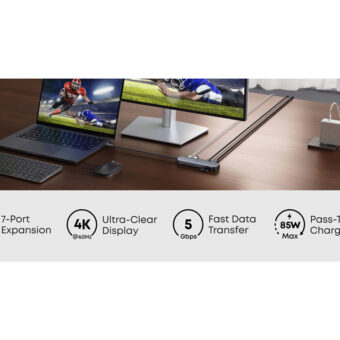 ANKER Nano USB-C Hub 7u1, sivi