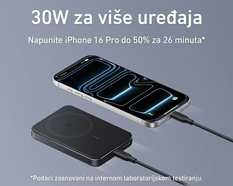 ANKER MagGo 10000mAh, 15W, magnetno bežični power bank, crni - Slika 3