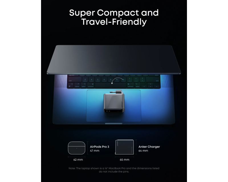 ANKER Prime 160W GaN zidni brzi punjač, 3-porta (3x USB-C) srebrni - Slika 3