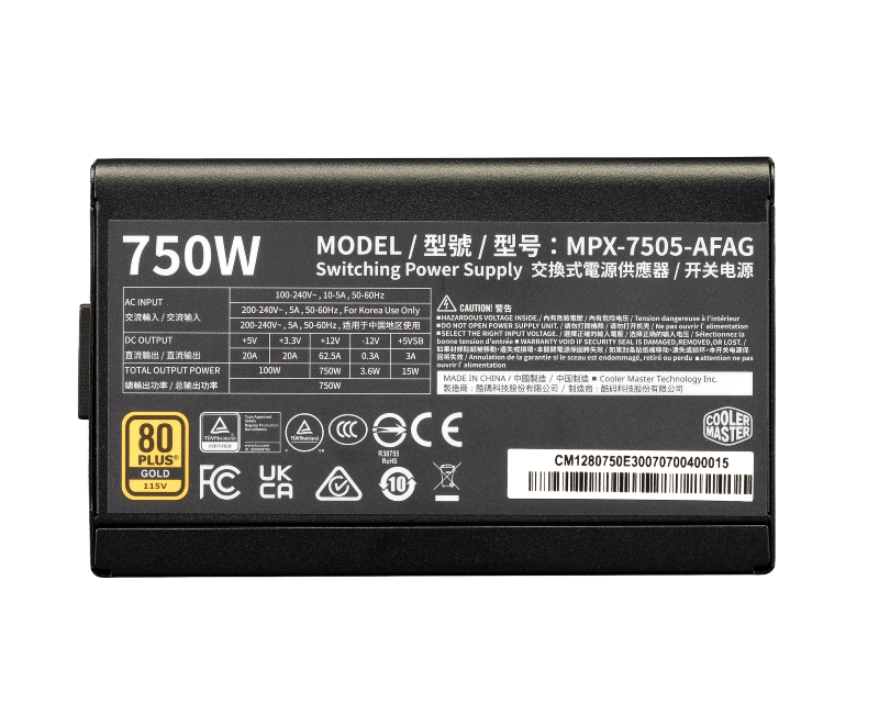 COOLER MASTER Elite Gold 750W napajanje (MPX-7505-AFAG-BEU) 5Y - Slika 2