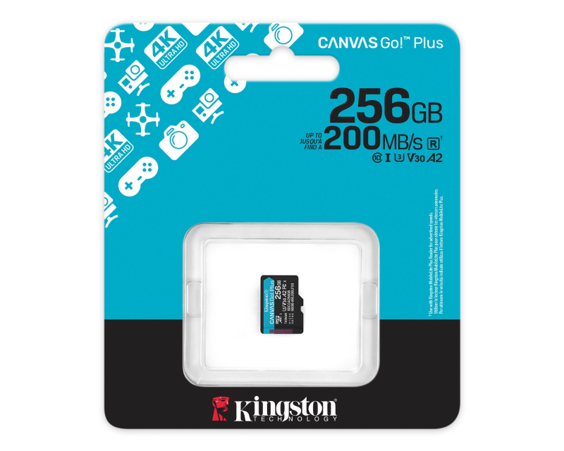 KINGSTON Memorijska kartica U3 V30 microSDXC 256GB Canvas Go Plus 200MB/s A2 SDCG4/256GBSP - Slika 2