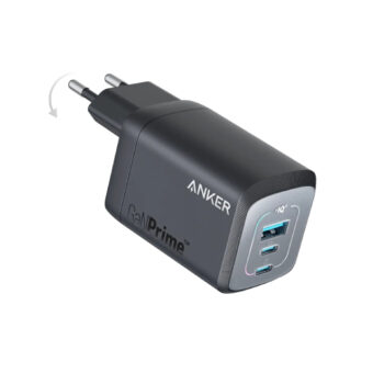 ANKER Prime 67W GaN zidni brzi punjač, 3-porta (2x USB-C i 1x USB-A) crni
