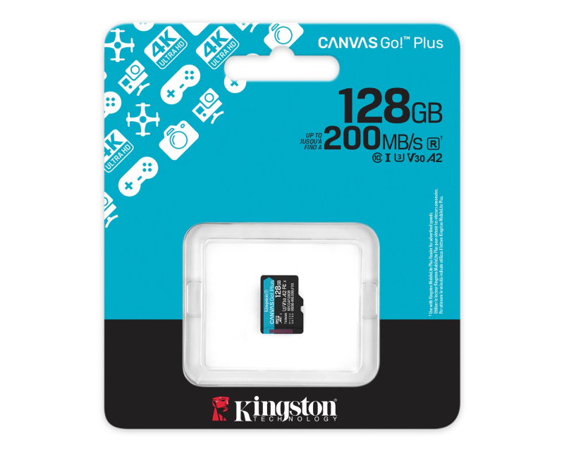 KINGSTON Memorijska kartica U3 V30 microSDXC 128GB Canvas Go Plus 200MB/s A2 SDCG4/128GBSP - Slika 3