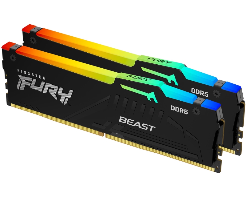 KINGSTON DIMM DDR5 128GB (2x64GB kit) 5600MT/s KF556C40BBAK2-128 FURY Beast Black RGB EXPO - Slika 2